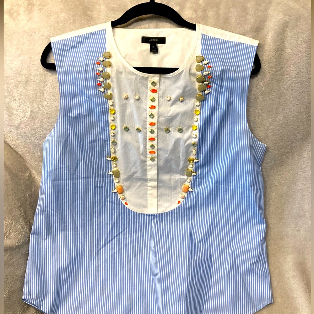 J. Crew Blue Striped Women's Top